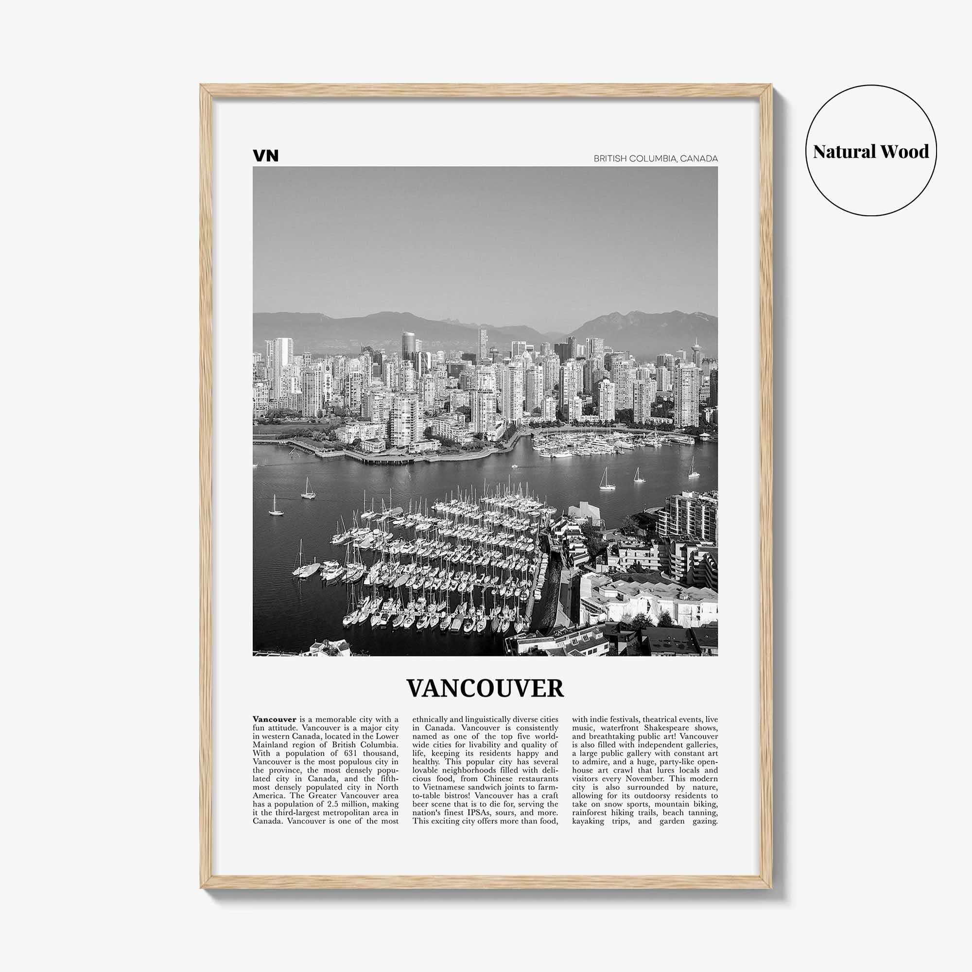 Vancouver Print Black and White Canada No 1, Vancouver Wall Art, Vancouver Poster, Vancouver Photo, British Columbia, North America