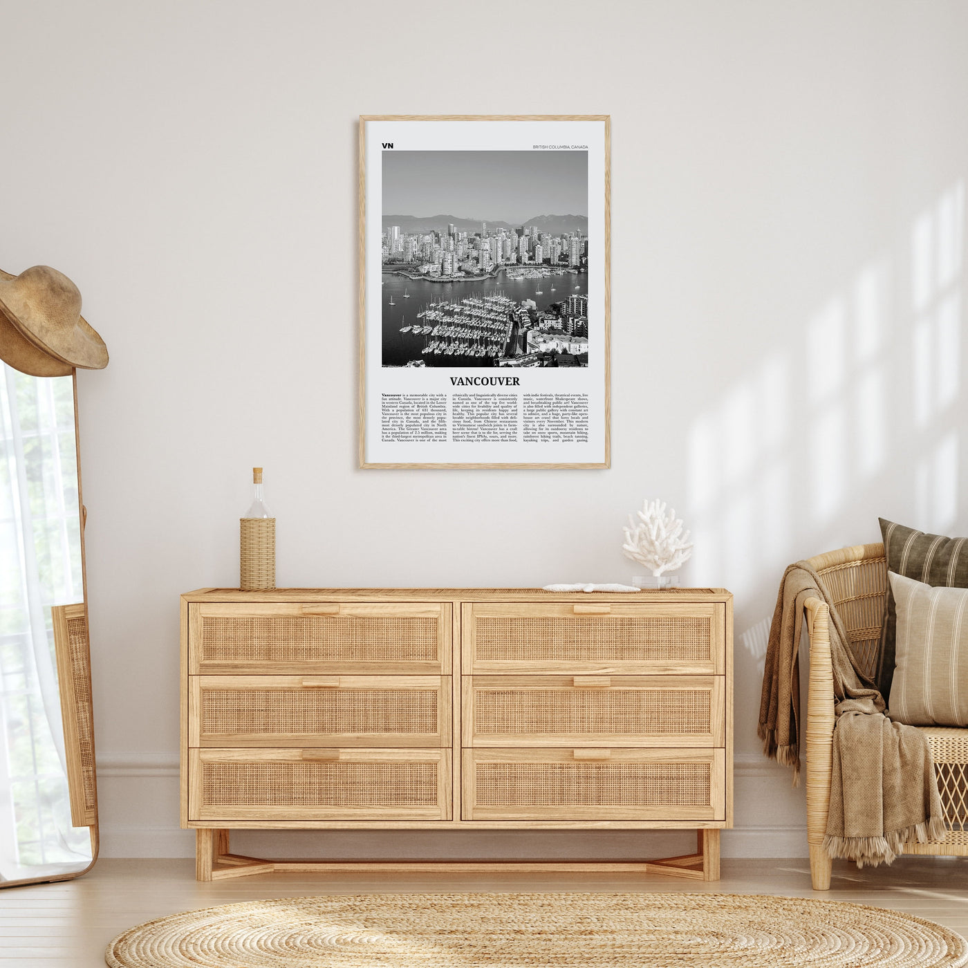 Vancouver, Canada Travel B&W No 1 Poster