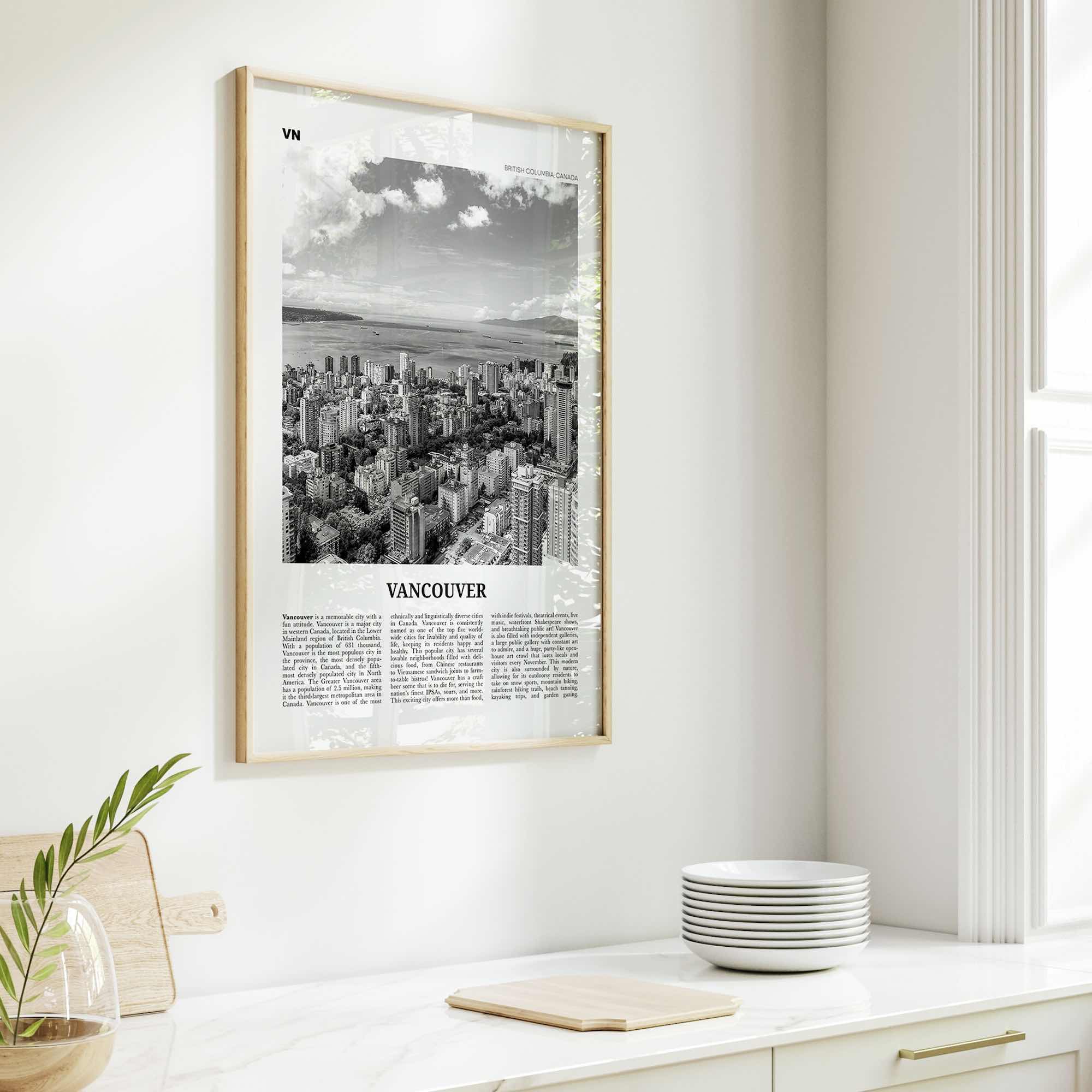 Vancouver Print Black and White Canada No 2, Vancouver Wall Art, Vancouver Poster, Vancouver Photo, British Columbia, North America