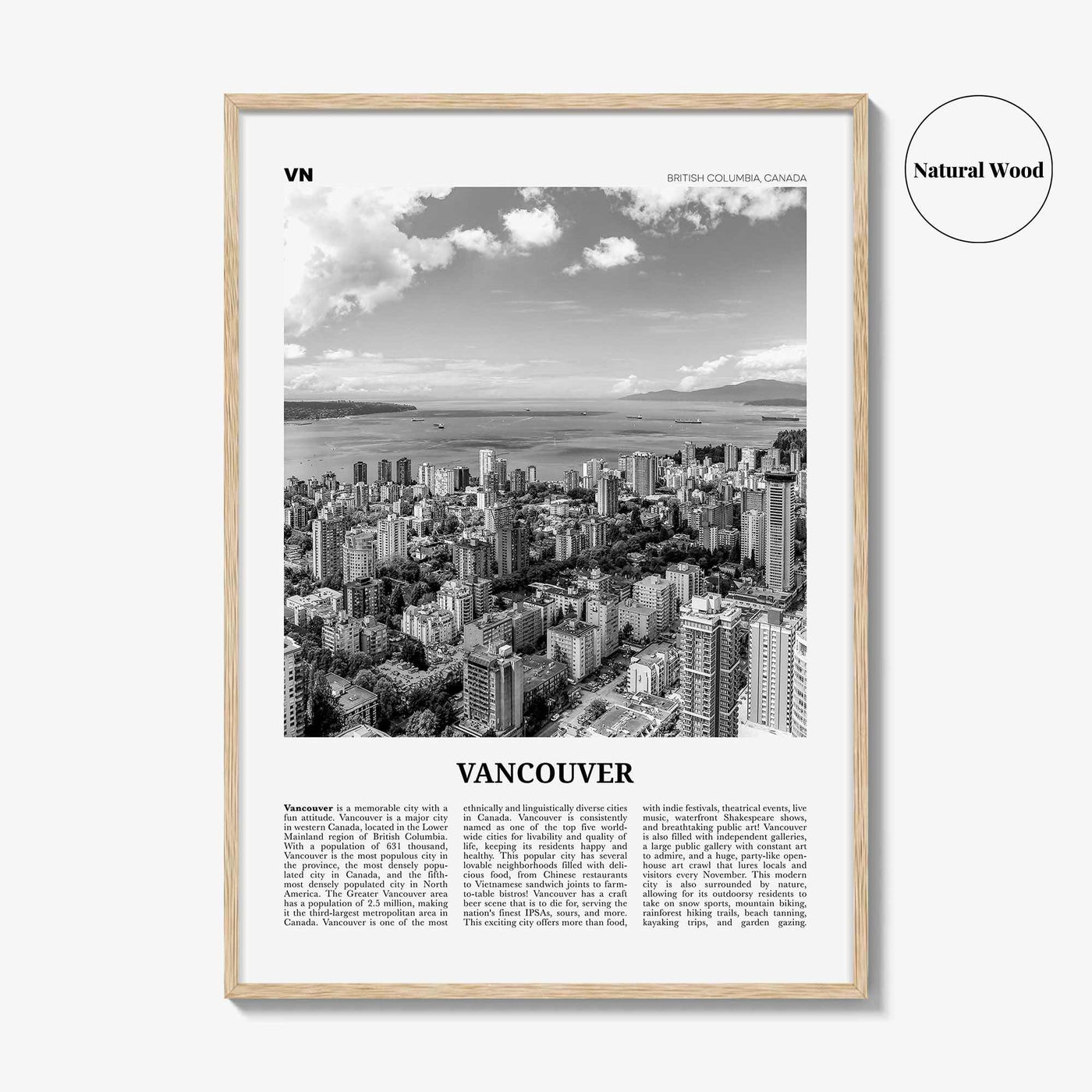 Vancouver Print Black and White Canada No 2, Vancouver Wall Art, Vancouver Poster, Vancouver Photo, British Columbia, North America