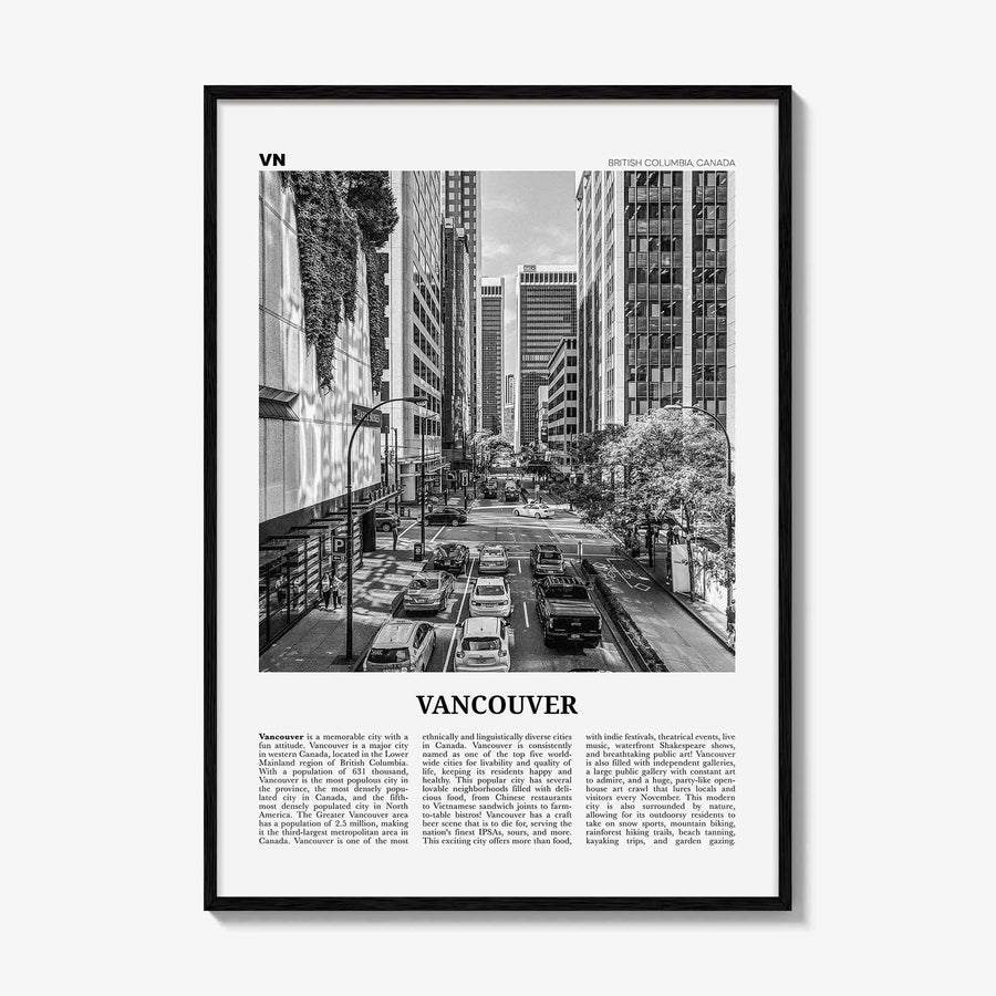 Vancouver Print Black and White Canada No 3, Vancouver Wall Art, Vancouver Poster, Vancouver Photo, British Columbia, North America