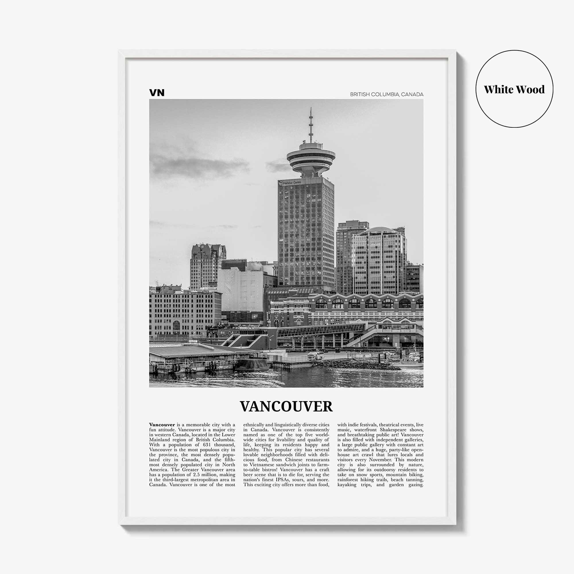 Vancouver Print Black and White Canada No 4, Vancouver Wall Art, Vancouver Poster, Vancouver Photo, British Columbia, North America