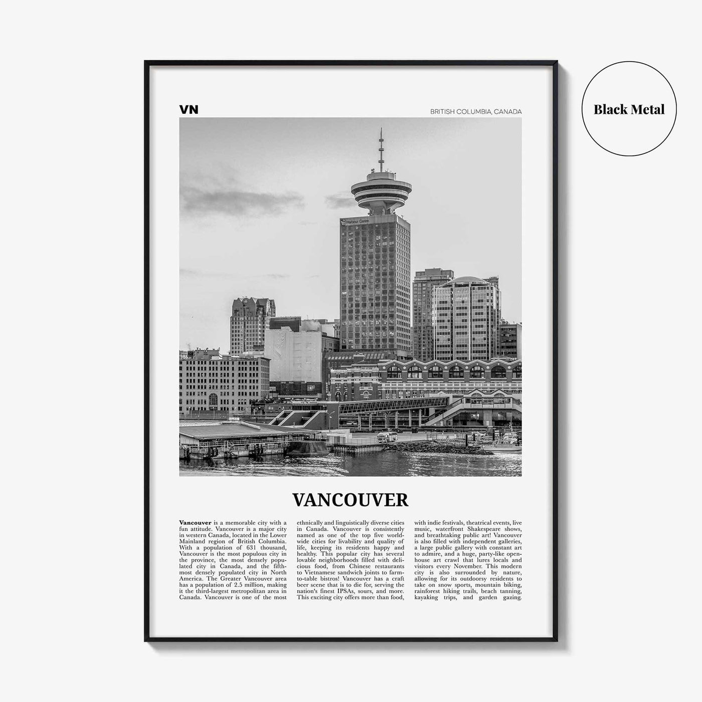 Vancouver Print Black and White Canada No 4, Vancouver Wall Art, Vancouver Poster, Vancouver Photo, British Columbia, North America