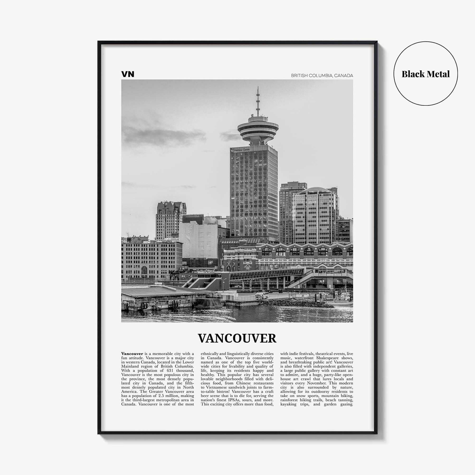 Vancouver Print Black and White Canada No 4, Vancouver Wall Art, Vancouver Poster, Vancouver Photo, British Columbia, North America