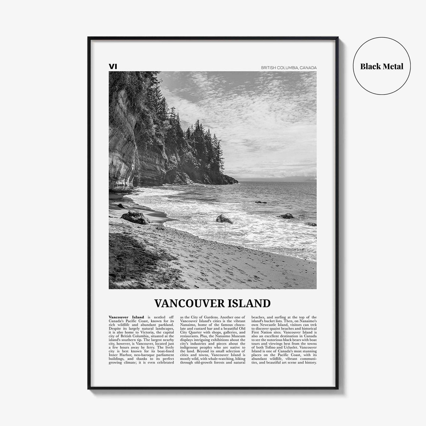 Vancouver Island Print Black and White, Vancouver Island Wall Art, Vancouver Island Poster, Vancouver Island Photo, British Columbia Canada