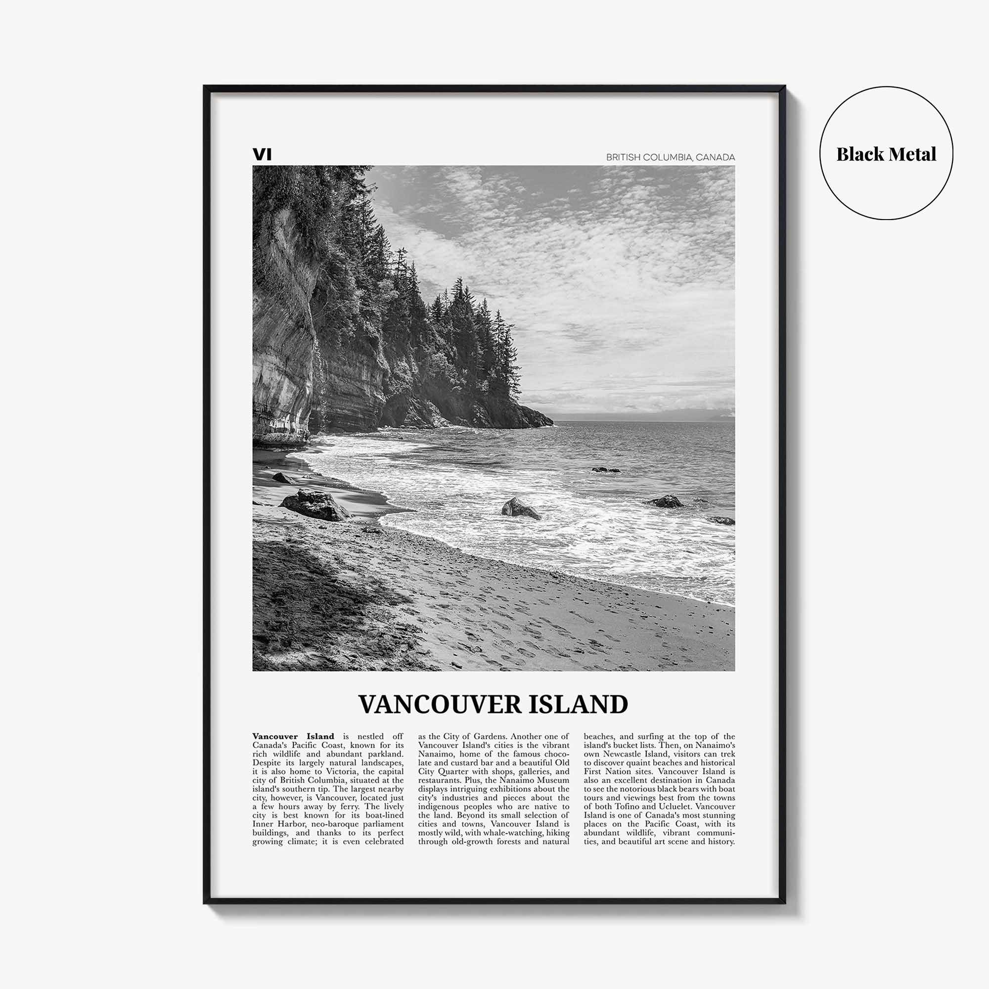 Vancouver Island Print Black and White, Vancouver Island Wall Art, Vancouver Island Poster, Vancouver Island Photo, British Columbia Canada