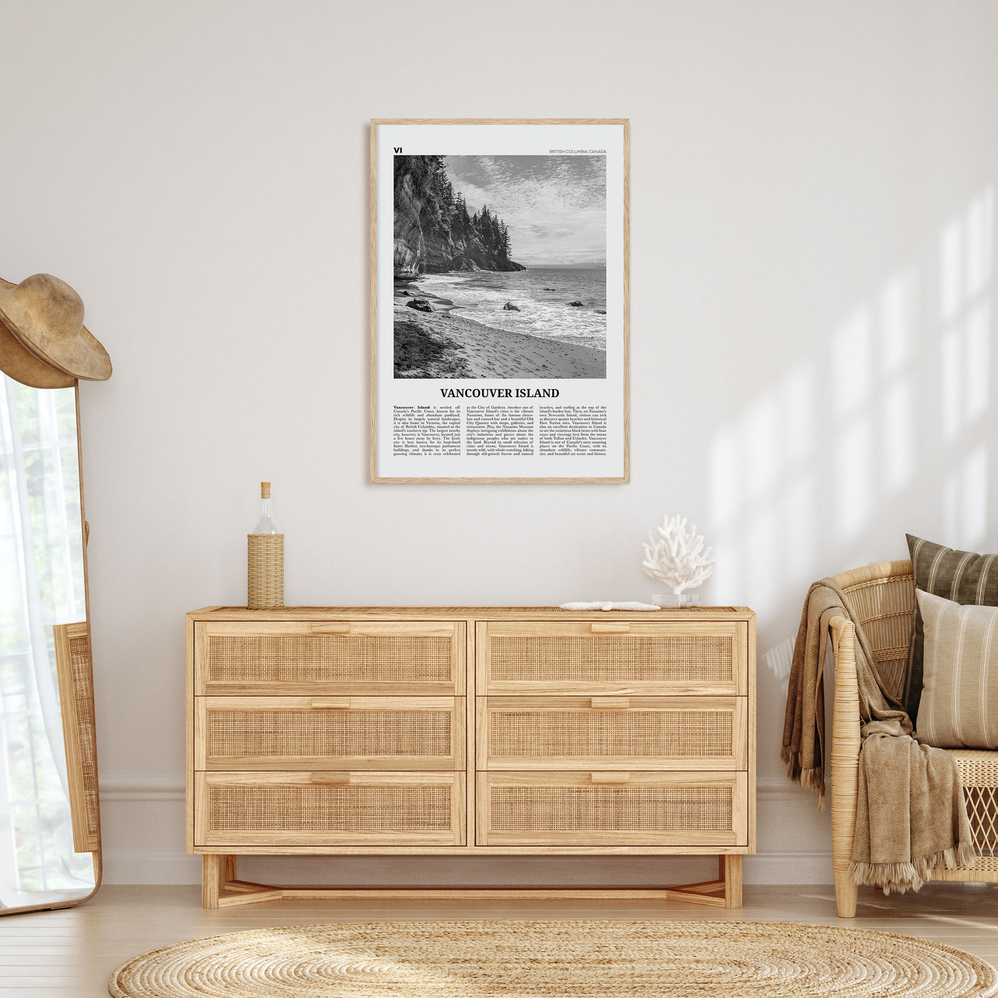 Vancouver Island Travel B&W Poster