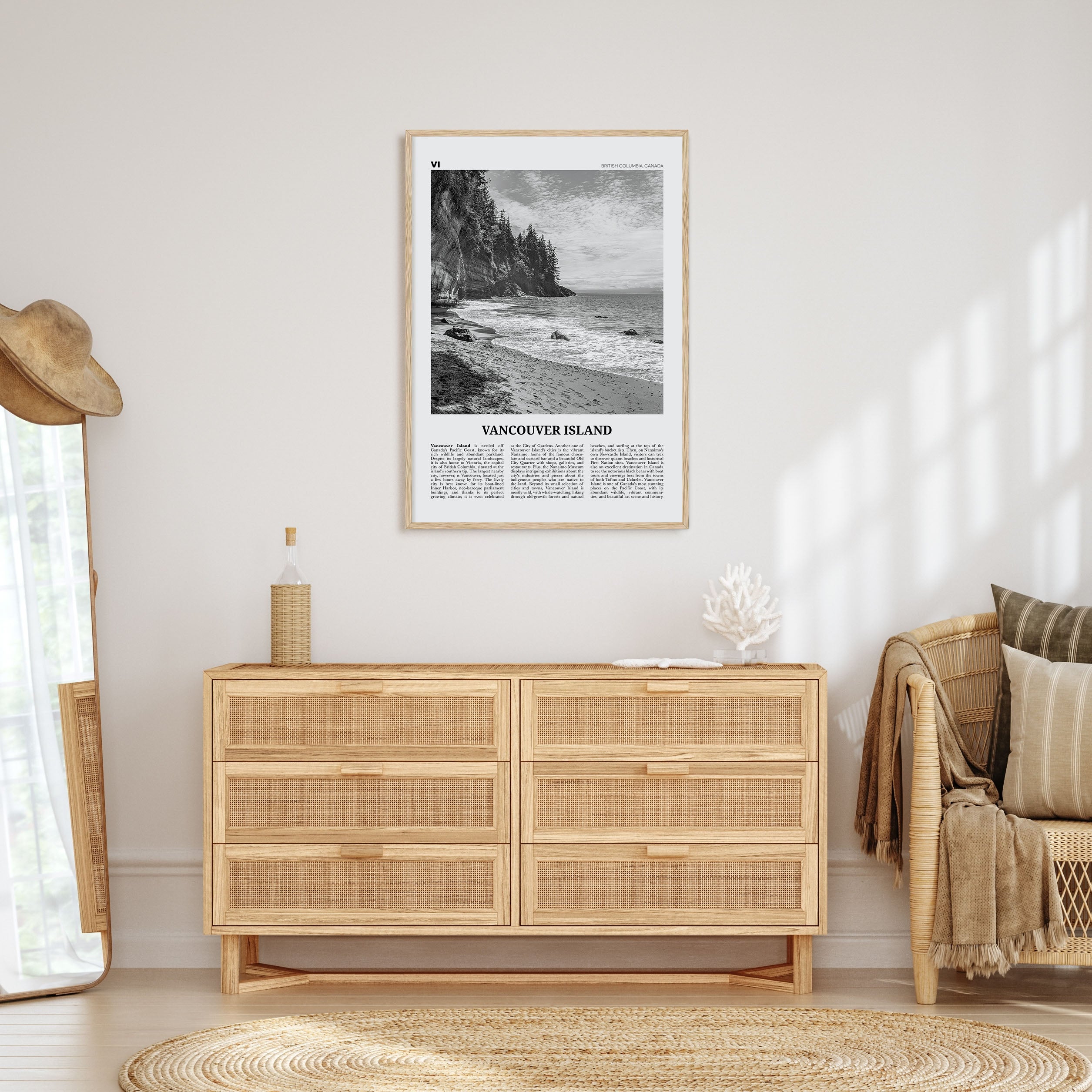 Vancouver Island Travel B&W Poster