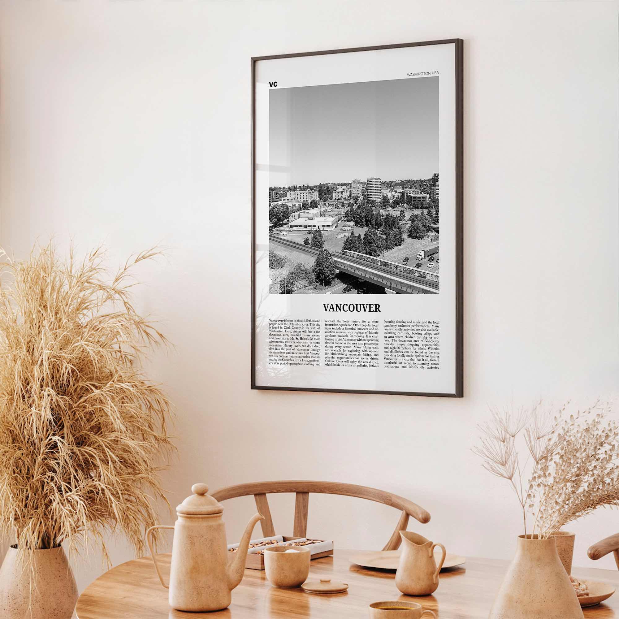 Vancouver Print Black and White Washington, Vancouver Wall Art, Vancouver Poster, Vancouver Photo, Vancouver Wall Décor, Vancouver Map, USA