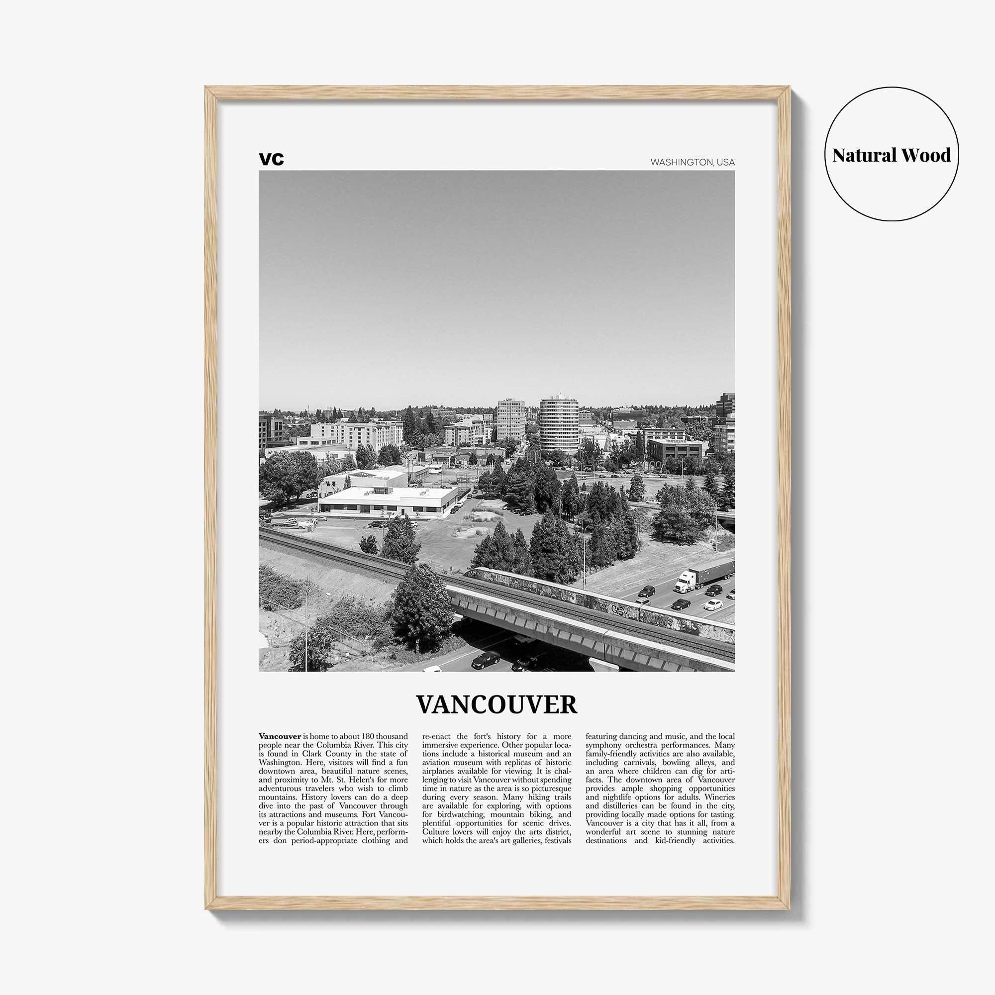 Vancouver Print Black and White Washington, Vancouver Wall Art, Vancouver Poster, Vancouver Photo, Vancouver Wall Décor, Vancouver Map, USA