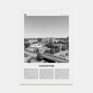Vancouver, Washington Travel B&W Poster
