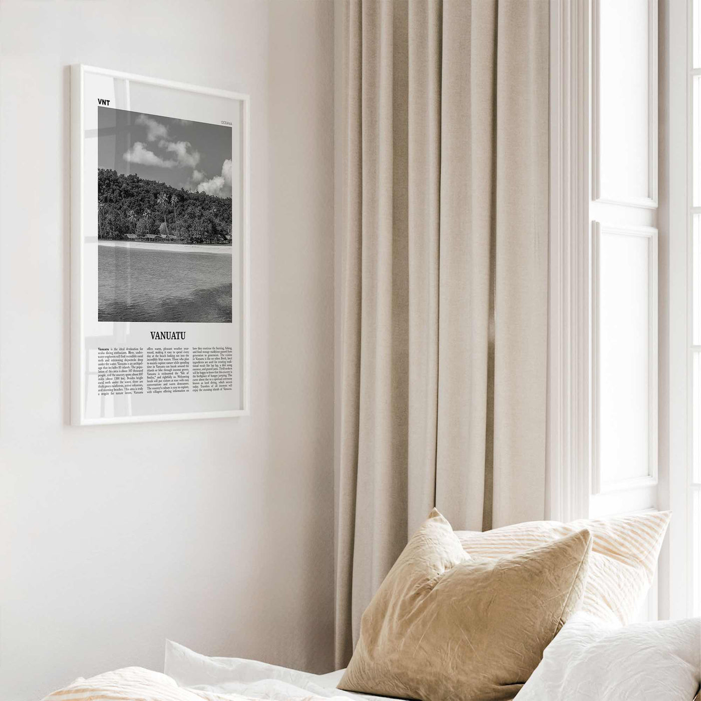 Vanuatu Print Black and White, Vanuatu Wall Art, Vanuatu Poster, Vanuatu Photo, Vanuatu Wall Décor, Vanuatu Map, Oceania