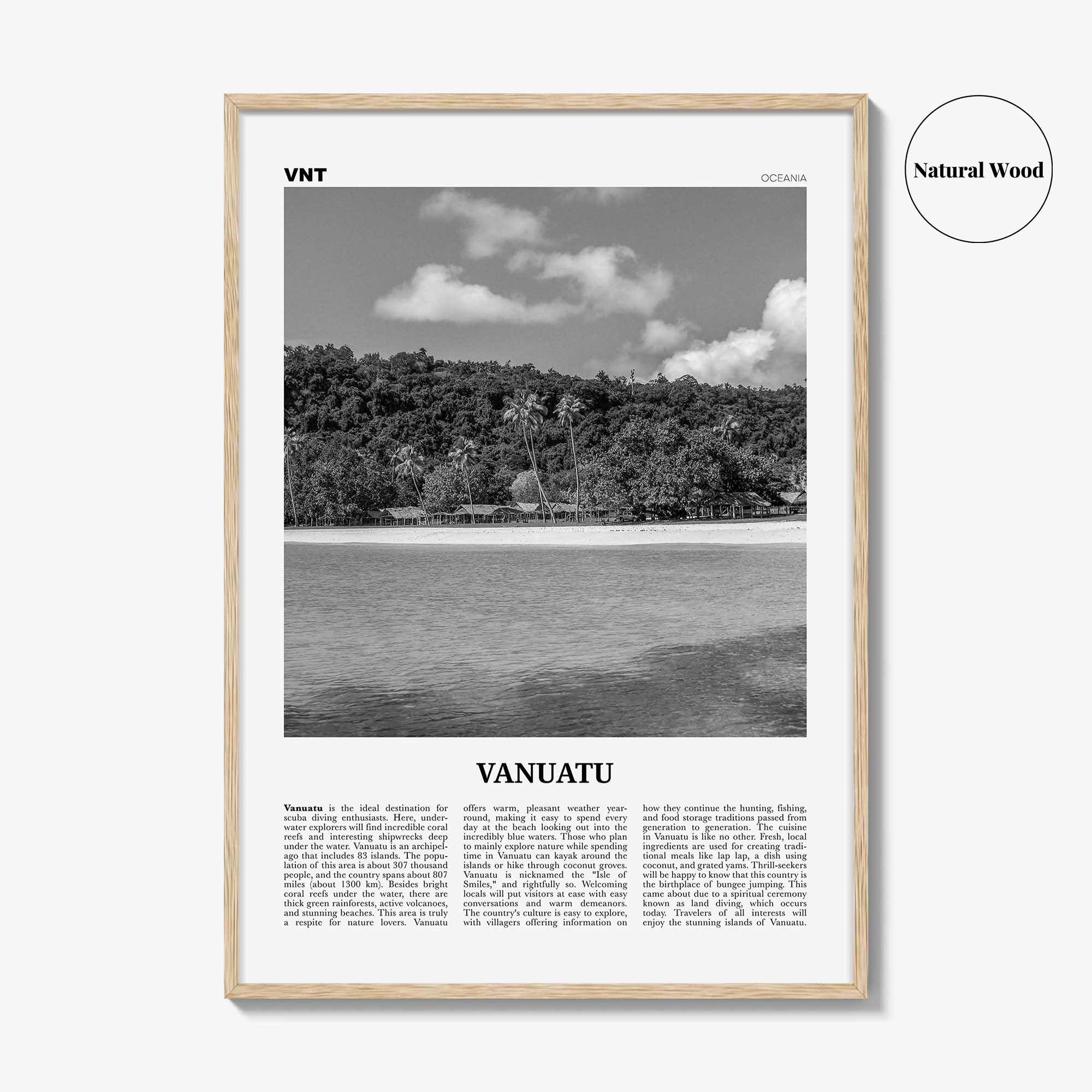 Vanuatu Print Black and White, Vanuatu Wall Art, Vanuatu Poster, Vanuatu Photo, Vanuatu Wall Décor, Vanuatu Map, Oceania