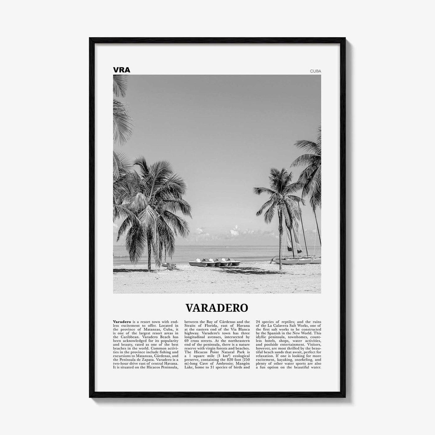 Varadero Print Black and White, Varadero Wall Art, Varadero Poster, Varadero Photo, Varadero Wall Decor, Playa Azul, Cuba, Cuban, Caribbean