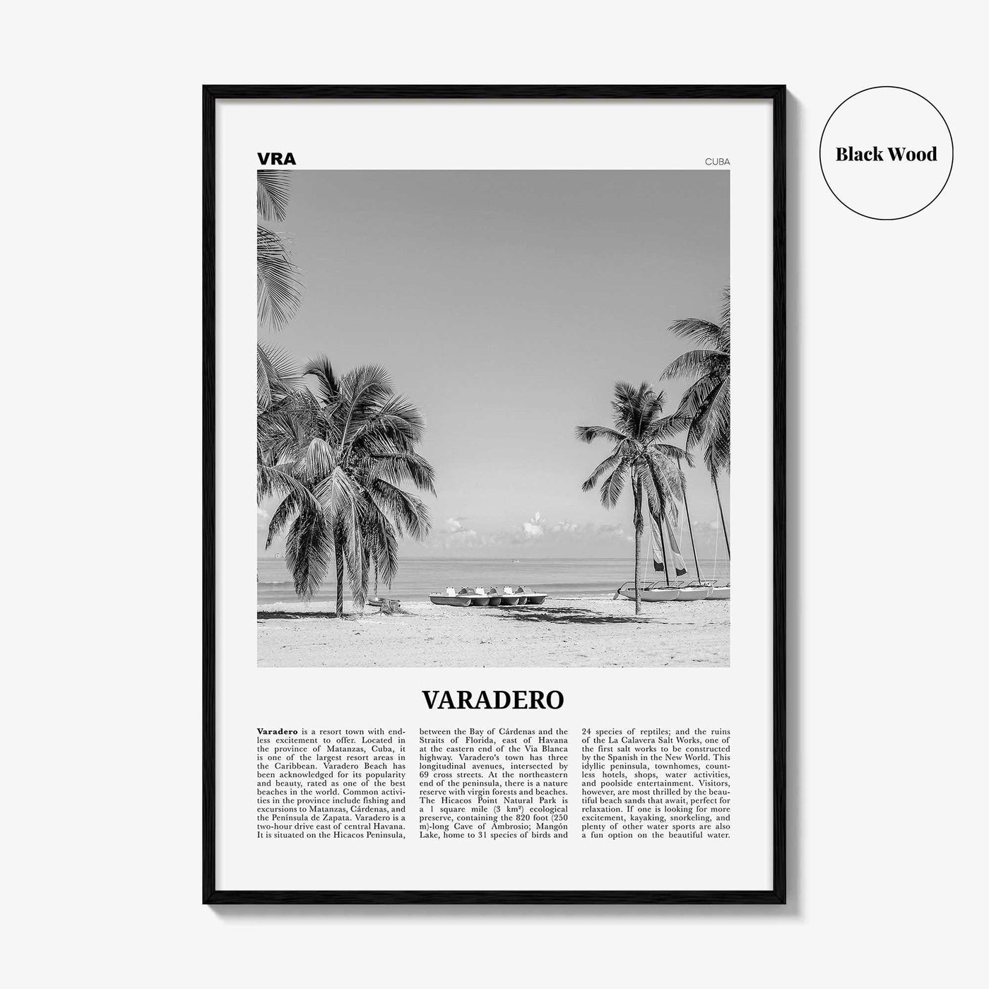 Varadero Print Black and White, Varadero Wall Art, Varadero Poster, Varadero Photo, Varadero Wall Decor, Playa Azul, Cuba, Cuban, Caribbean