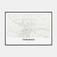 Varanasi Map Landscape Poster