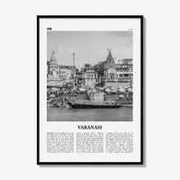 Varanasi Print Black and White, Varanasi Wall Art, Varanasi Poster, Varanasi Photo, Varanasi Wall Décor, Varanasi Map, India