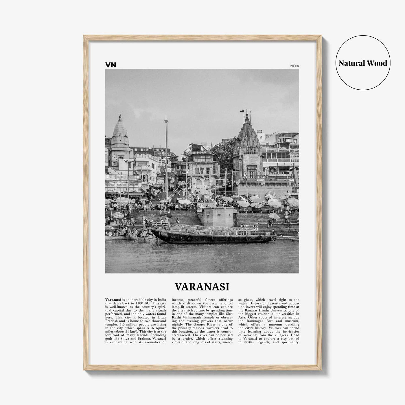 Varanasi Print Black and White, Varanasi Wall Art, Varanasi Poster, Varanasi Photo, Varanasi Wall Décor, Varanasi Map, India