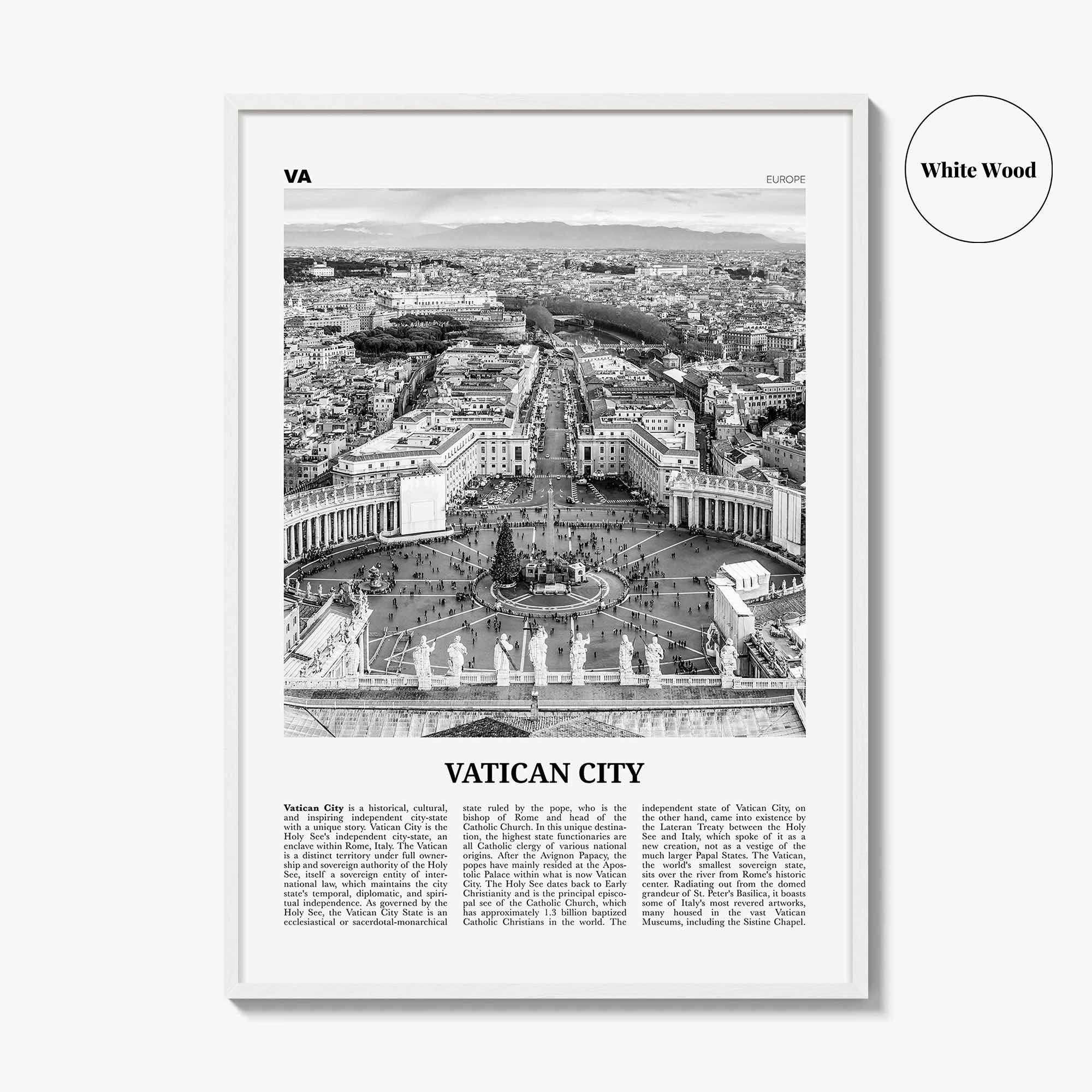 Vatican City Print Black and White, Vatican City Wall Art, Vatican City Poster, Vatican Photo, Italy, Italia, Vaticano, Vaticanae, Europe