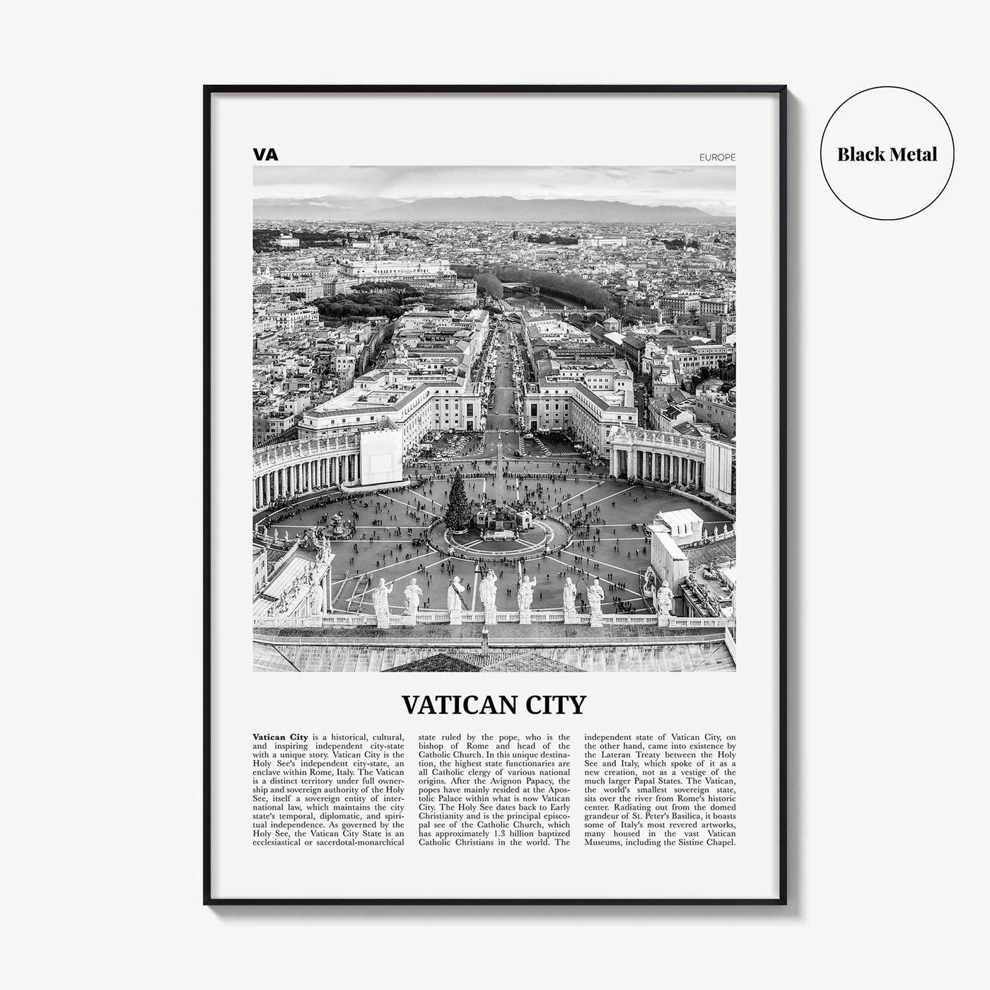 Vatican City Print Black and White, Vatican City Wall Art, Vatican City Poster, Vatican Photo, Italy, Italia, Vaticano, Vaticanae, Europe