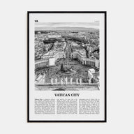 Vatican City Travel B&W Poster