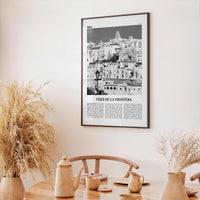 Vejer de la Frontera Print Black and White, Vejer de la Frontera Art, Vejer de la Frontera Poster, Vejer de la Frontera Photo, Décor, Map