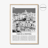 Vejer de la Frontera Print Black and White, Vejer de la Frontera Art, Vejer de la Frontera Poster, Vejer de la Frontera Photo, Décor, Map