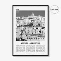 Vejer de la Frontera Print Black and White, Vejer de la Frontera Art, Vejer de la Frontera Poster, Vejer de la Frontera Photo, Décor, Map