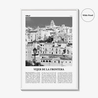 Vejer de la Frontera Print Black and White, Vejer de la Frontera Art, Vejer de la Frontera Poster, Vejer de la Frontera Photo, Décor, Map