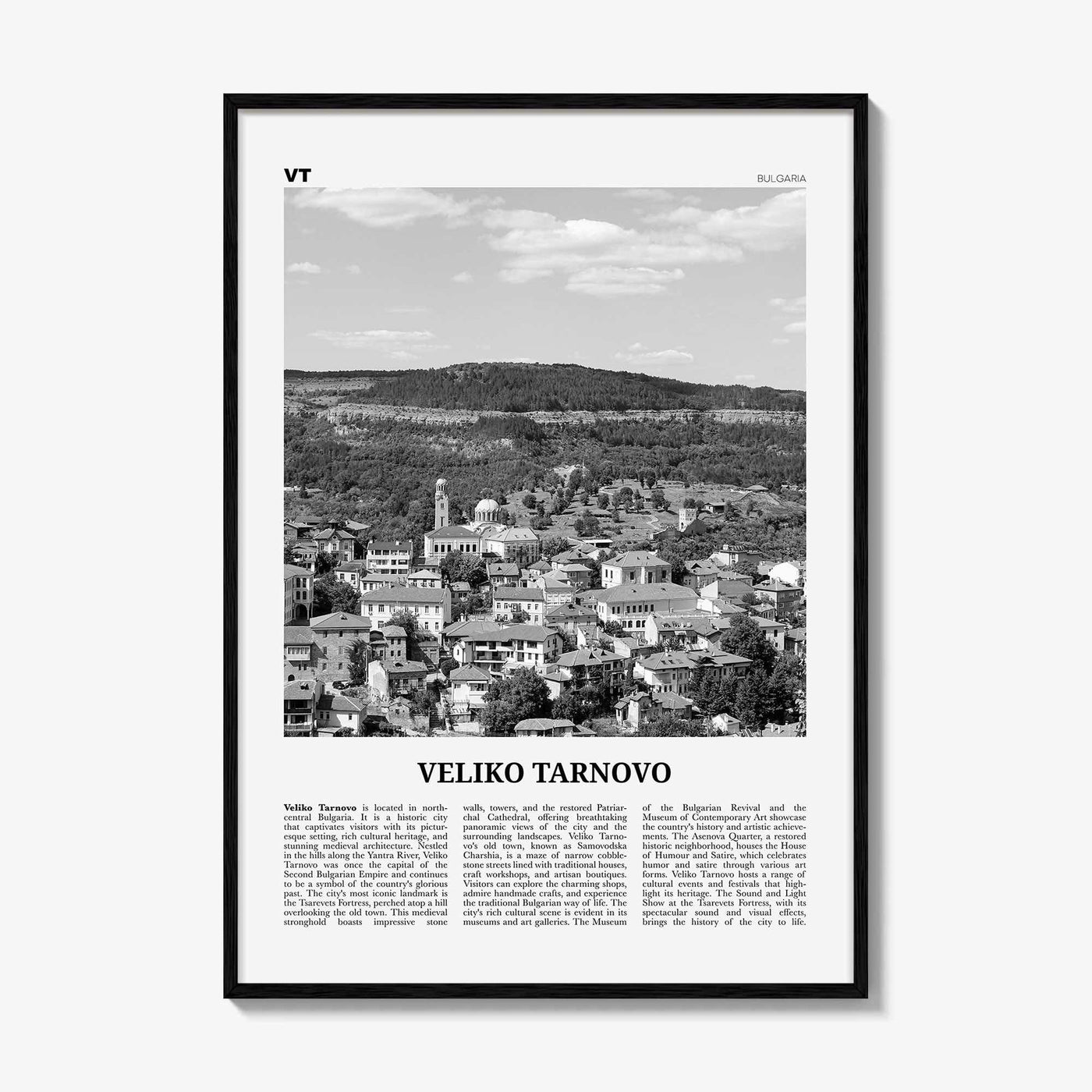 Veliko Tarnovo Print Black and White, Veliko Tarnovo Wall Art, Veliko Tarnovo Poster, Veliko Tarnovo Photo, Veliko Tarnovo Décor, Bulgaria
