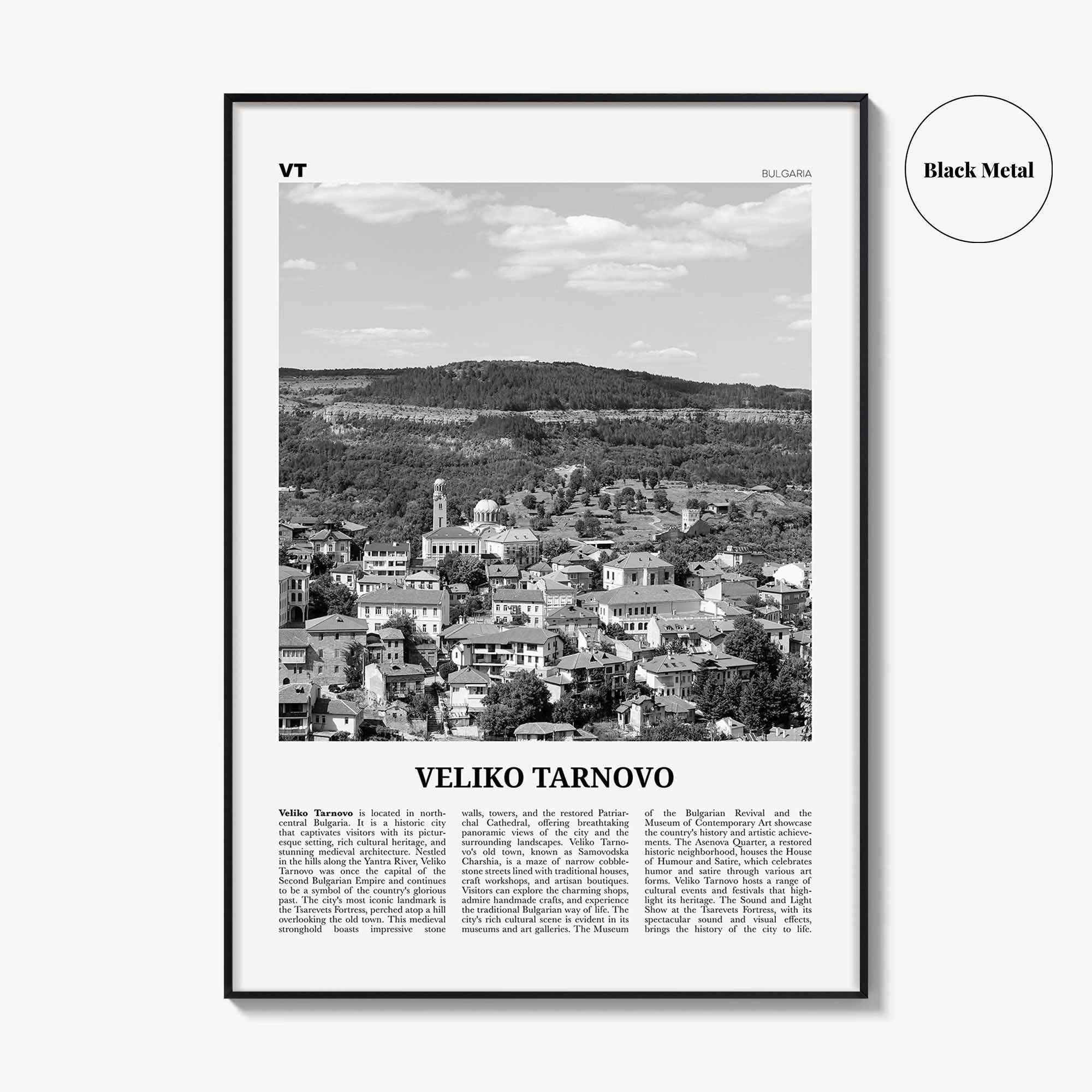 Veliko Tarnovo Print Black and White, Veliko Tarnovo Wall Art, Veliko Tarnovo Poster, Veliko Tarnovo Photo, Veliko Tarnovo Décor, Bulgaria