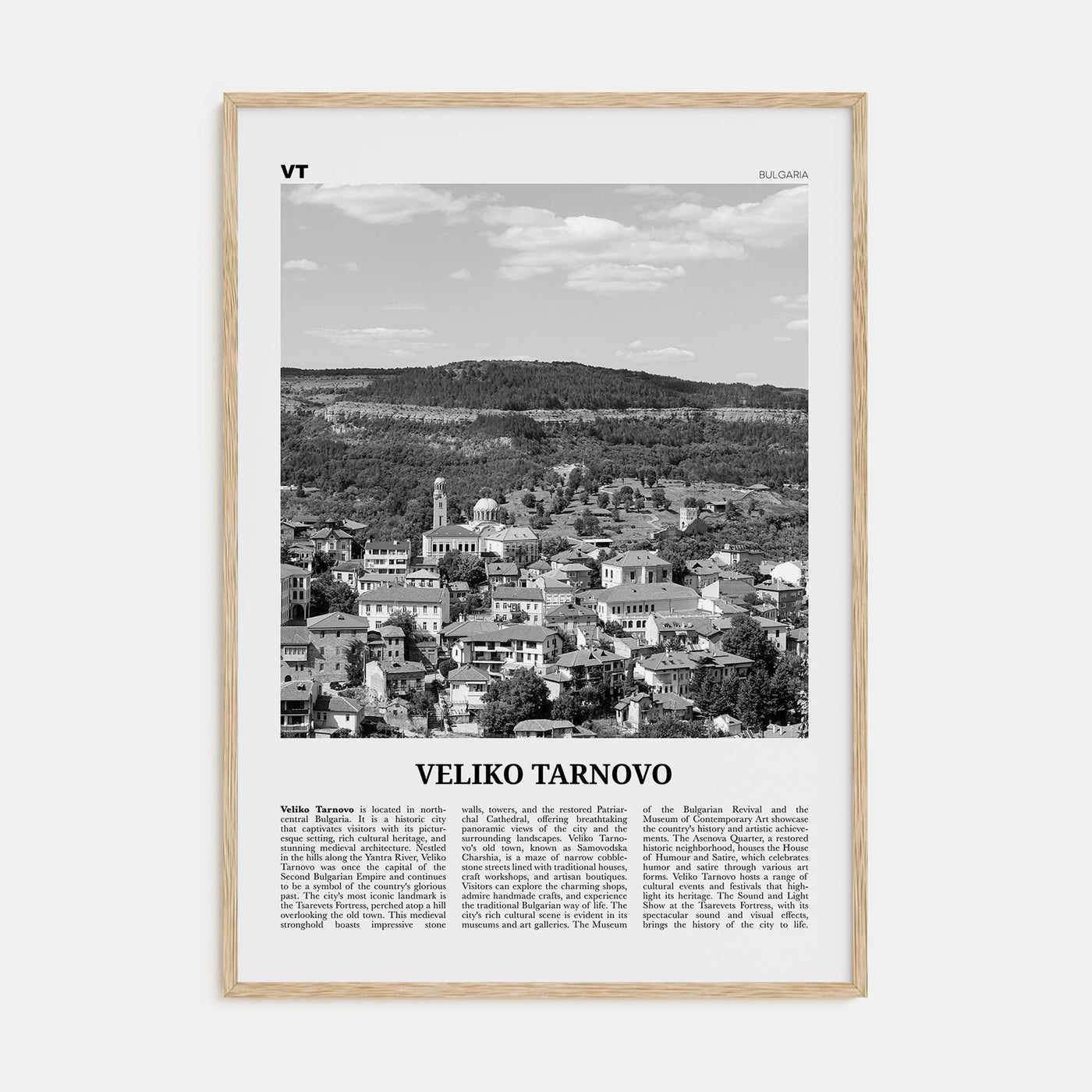 Veliko Tarnovo Travel B&W Poster