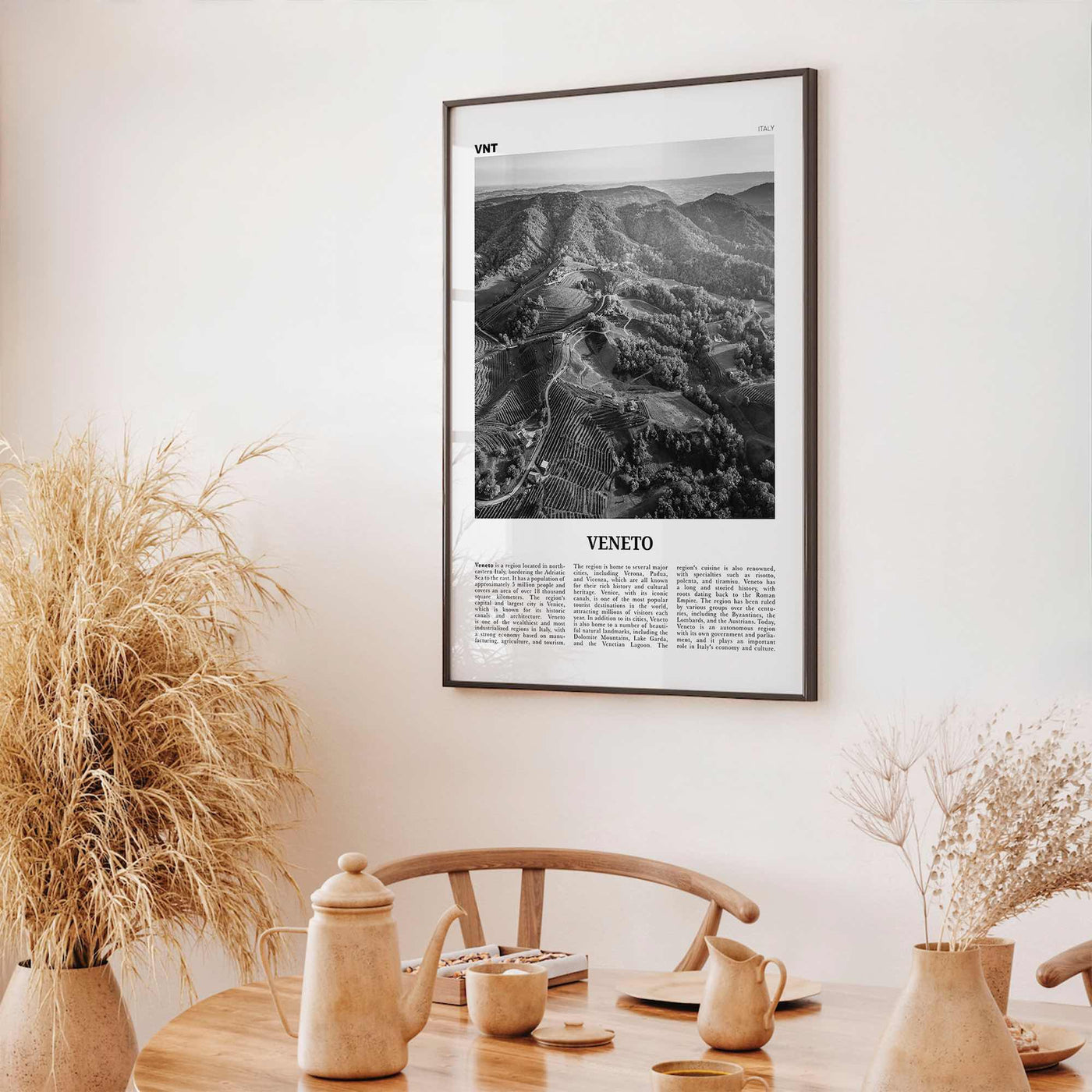 Veneto Print Black and White, Veneto Wall Art, Veneto Poster, Veneto Photo, Veneto Wall Décor, Veneto Map, Italy