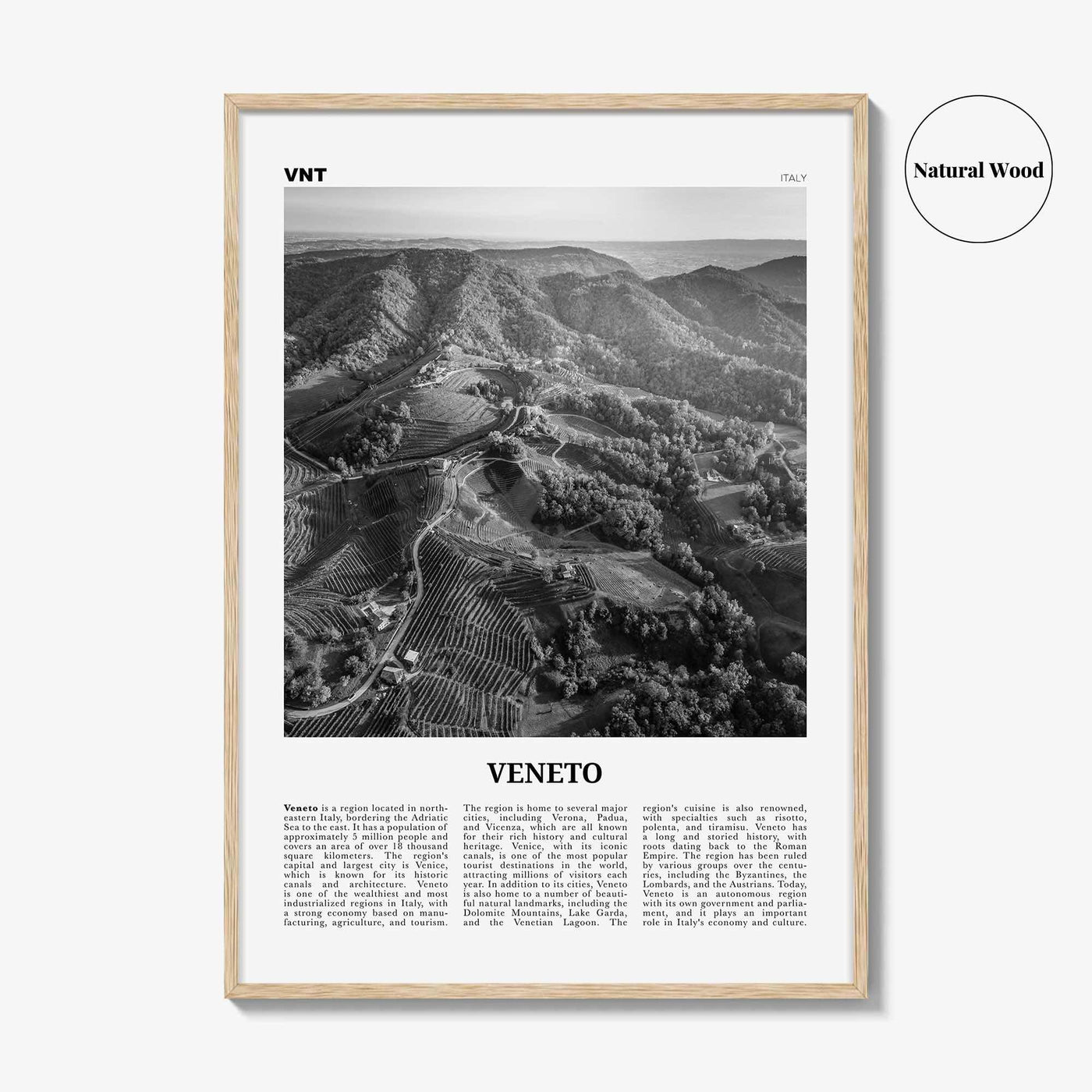 Veneto Print Black and White, Veneto Wall Art, Veneto Poster, Veneto Photo, Veneto Wall Décor, Veneto Map, Italy
