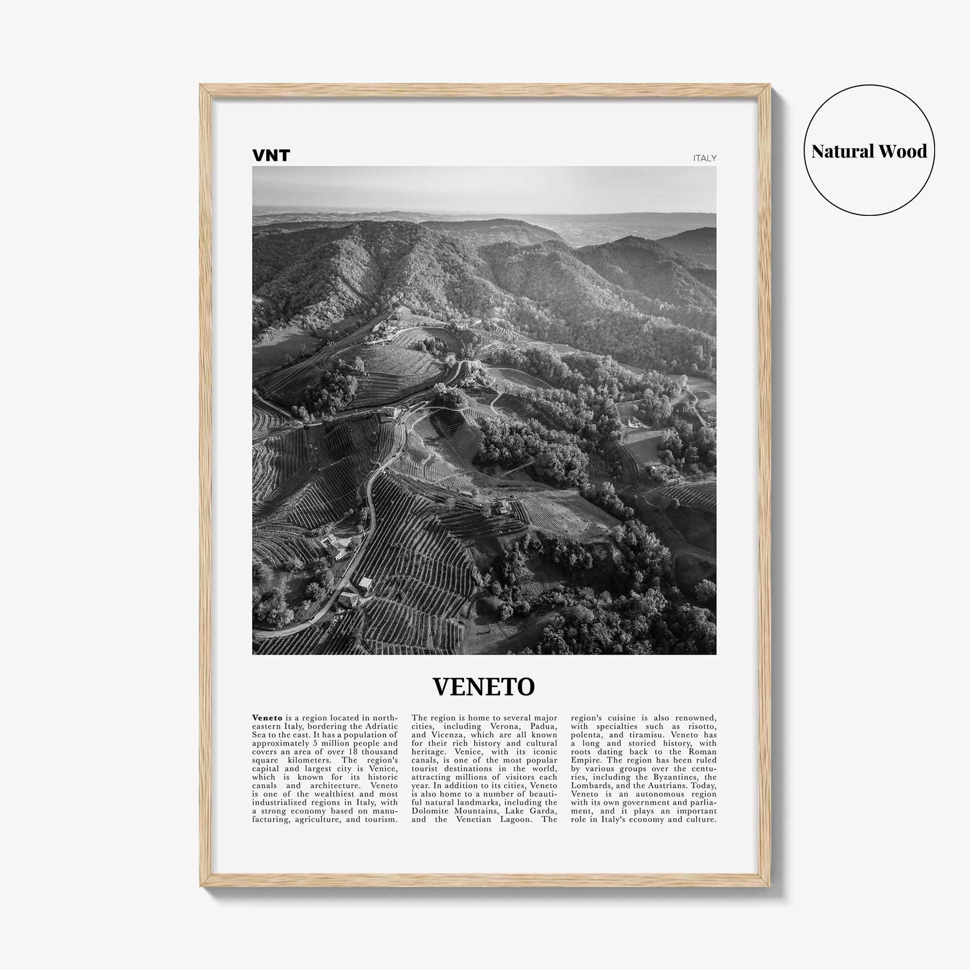 Veneto Print Black and White, Veneto Wall Art, Veneto Poster, Veneto Photo, Veneto Wall Décor, Veneto Map, Italy