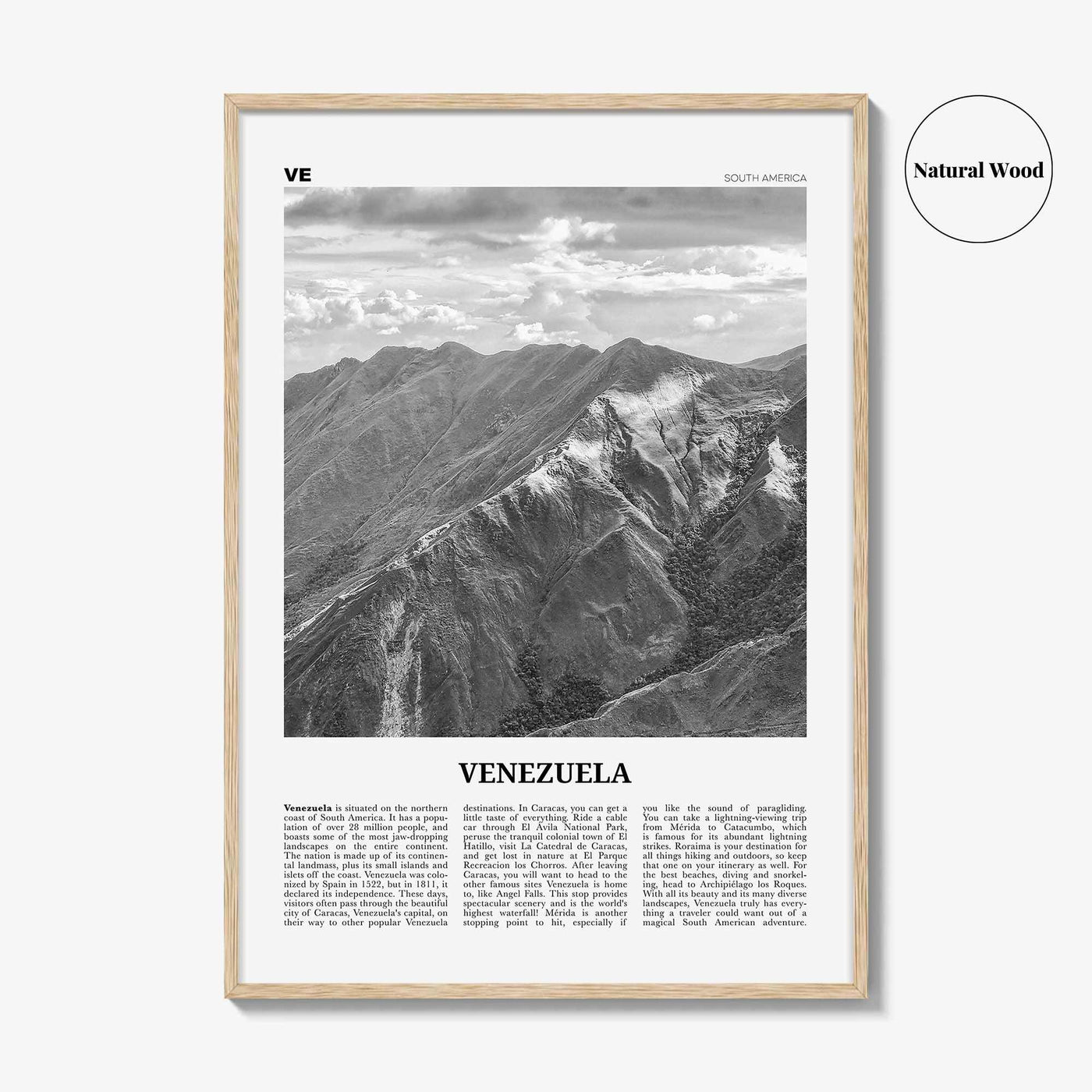 Venezuela Print Black and White, Venezuela Wall Art, Venezuela Poster, Venezuela Photo, Venezuela Wall Decor, Caracas, South America