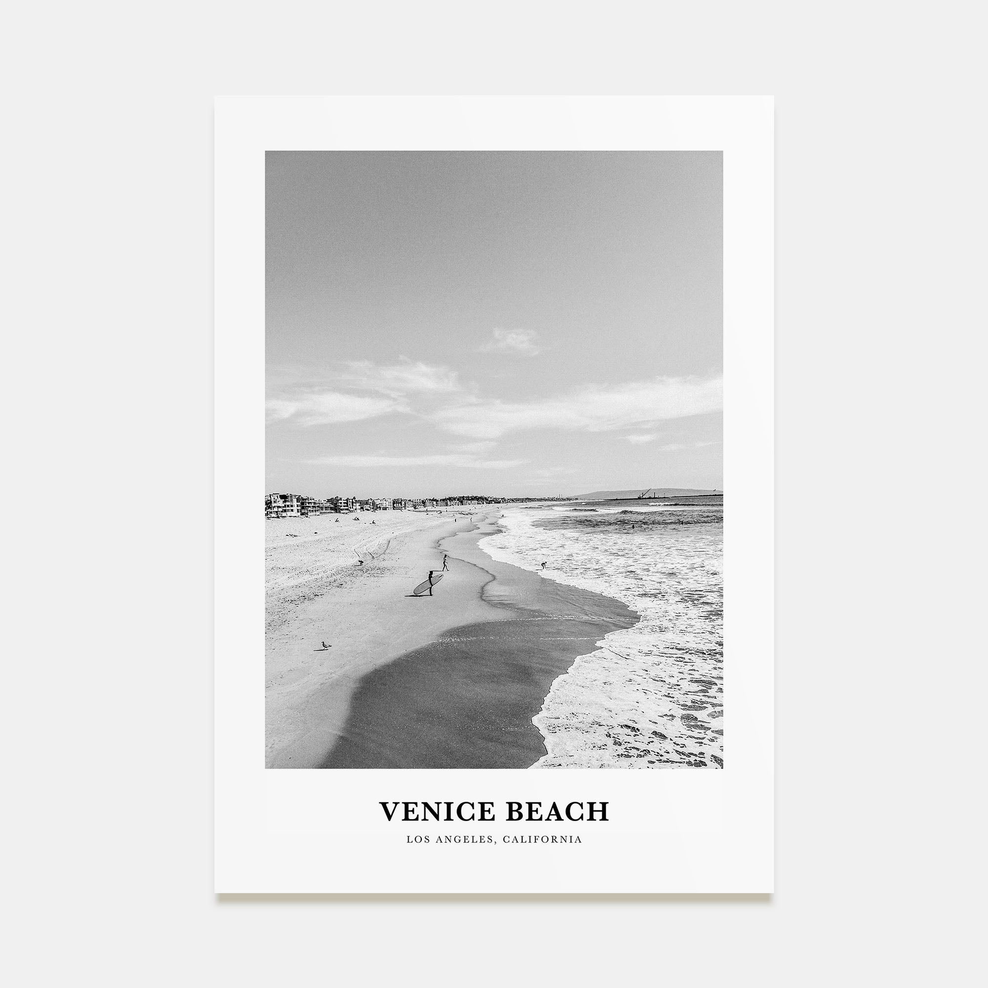 Venice Beach Portrait B&W No 1 Poster