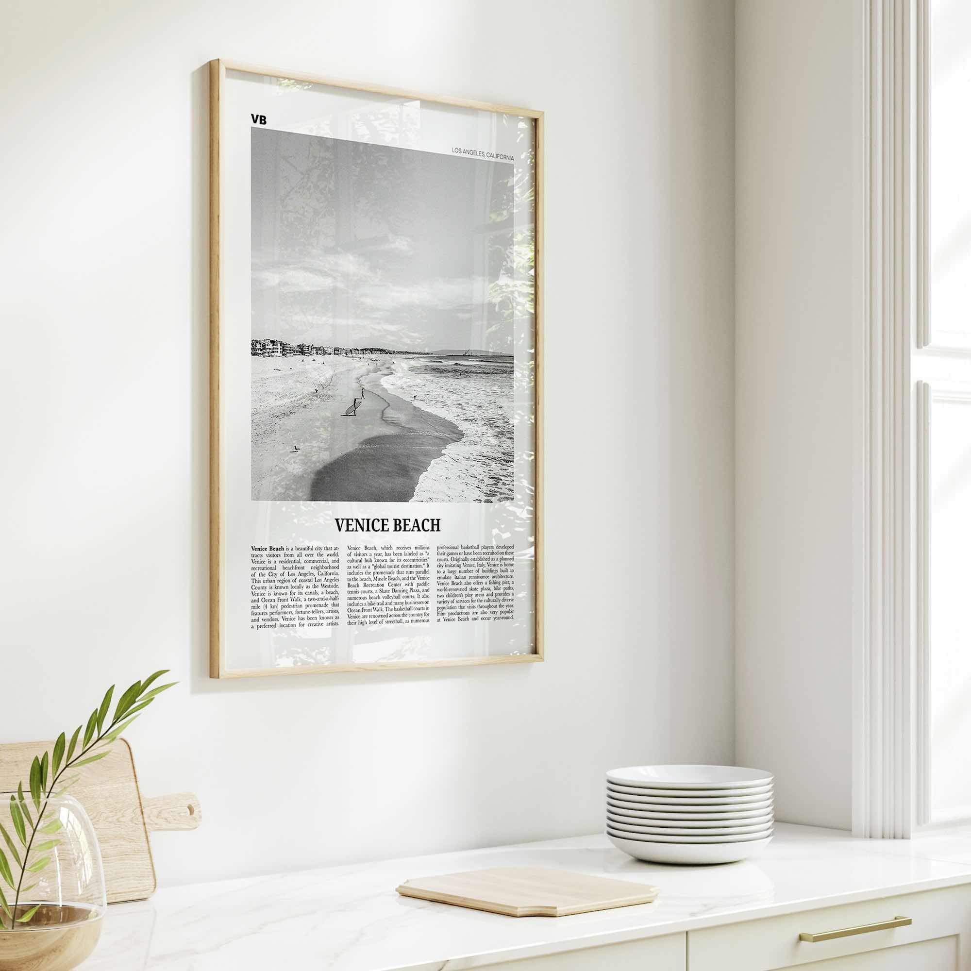 Venice Beach Print Black and White No 1, Venice Beach Wall Art, Venice Beach Poster, Los Angeles, California, USA, United States