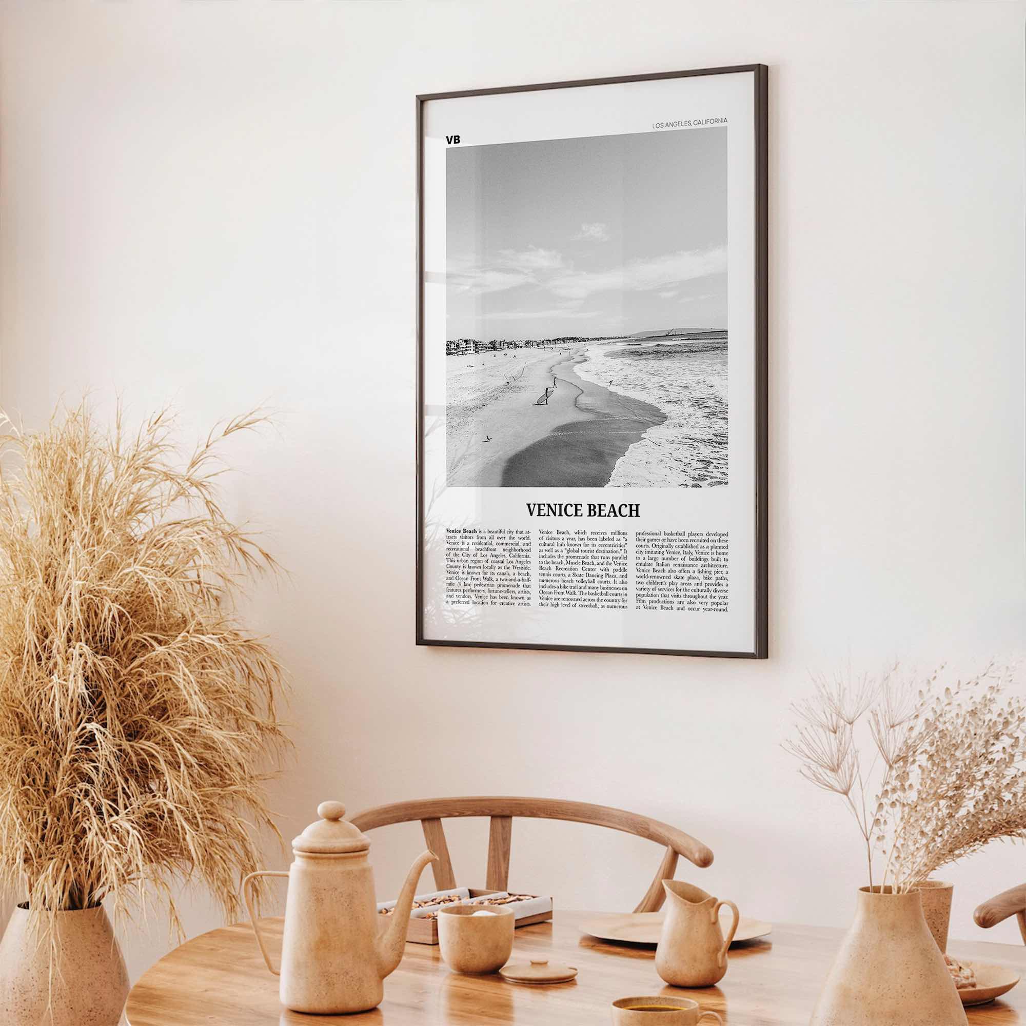 Venice Beach Print Black and White No 1, Venice Beach Wall Art, Venice Beach Poster, Los Angeles, California, USA, United States