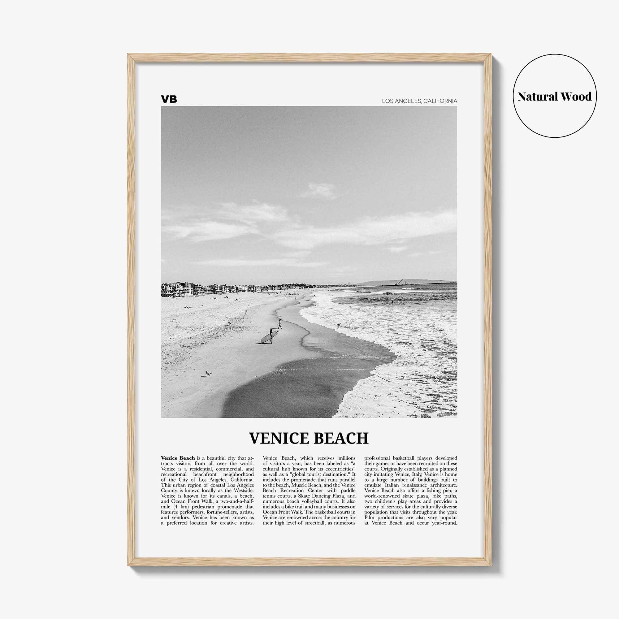 Venice Beach Print Black and White No 1, Venice Beach Wall Art, Venice Beach Poster, Los Angeles, California, USA, United States