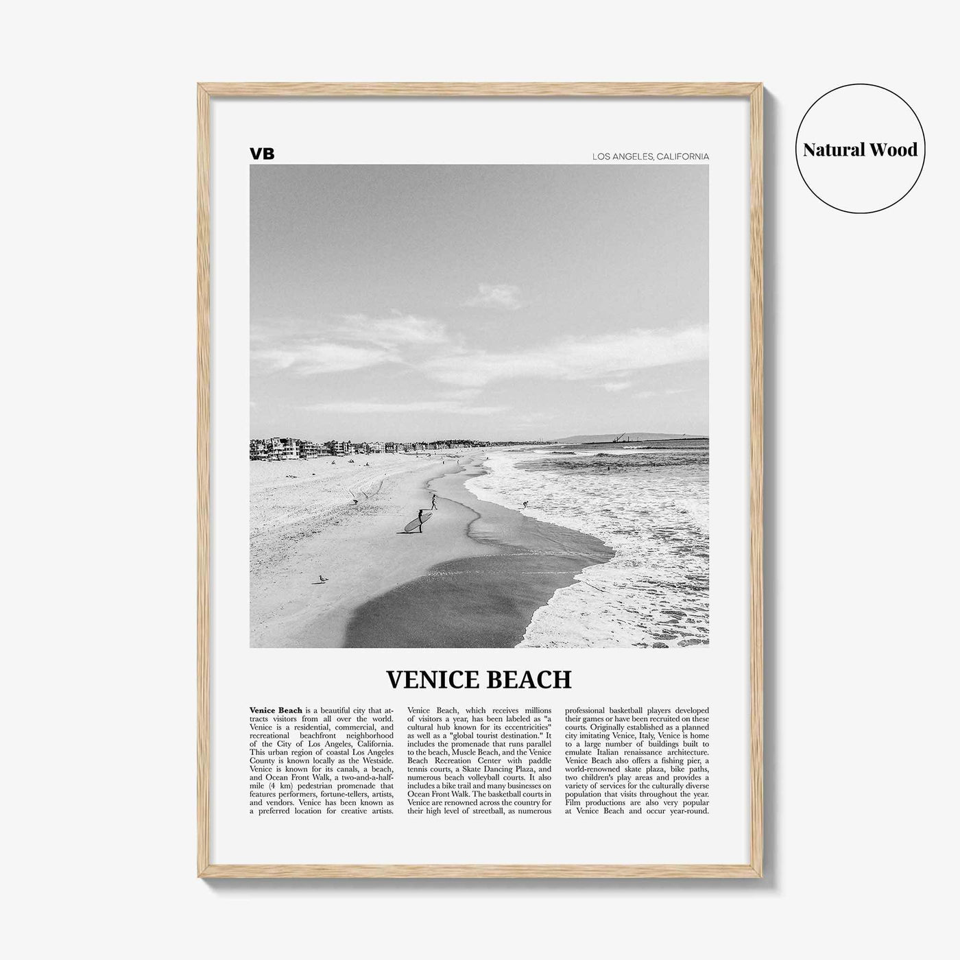 Venice Beach Print Black and White No 1, Venice Beach Wall Art, Venice Beach Poster, Los Angeles, California, USA, United States