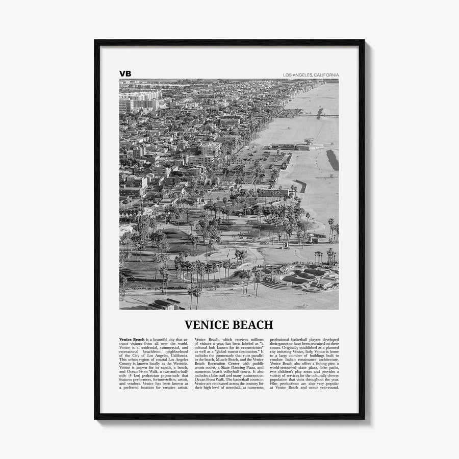 Venice Beach Print Black and White No 2, Venice Beach Wall Art, Venice Beach Poster, Los Angeles, California, USA, United States