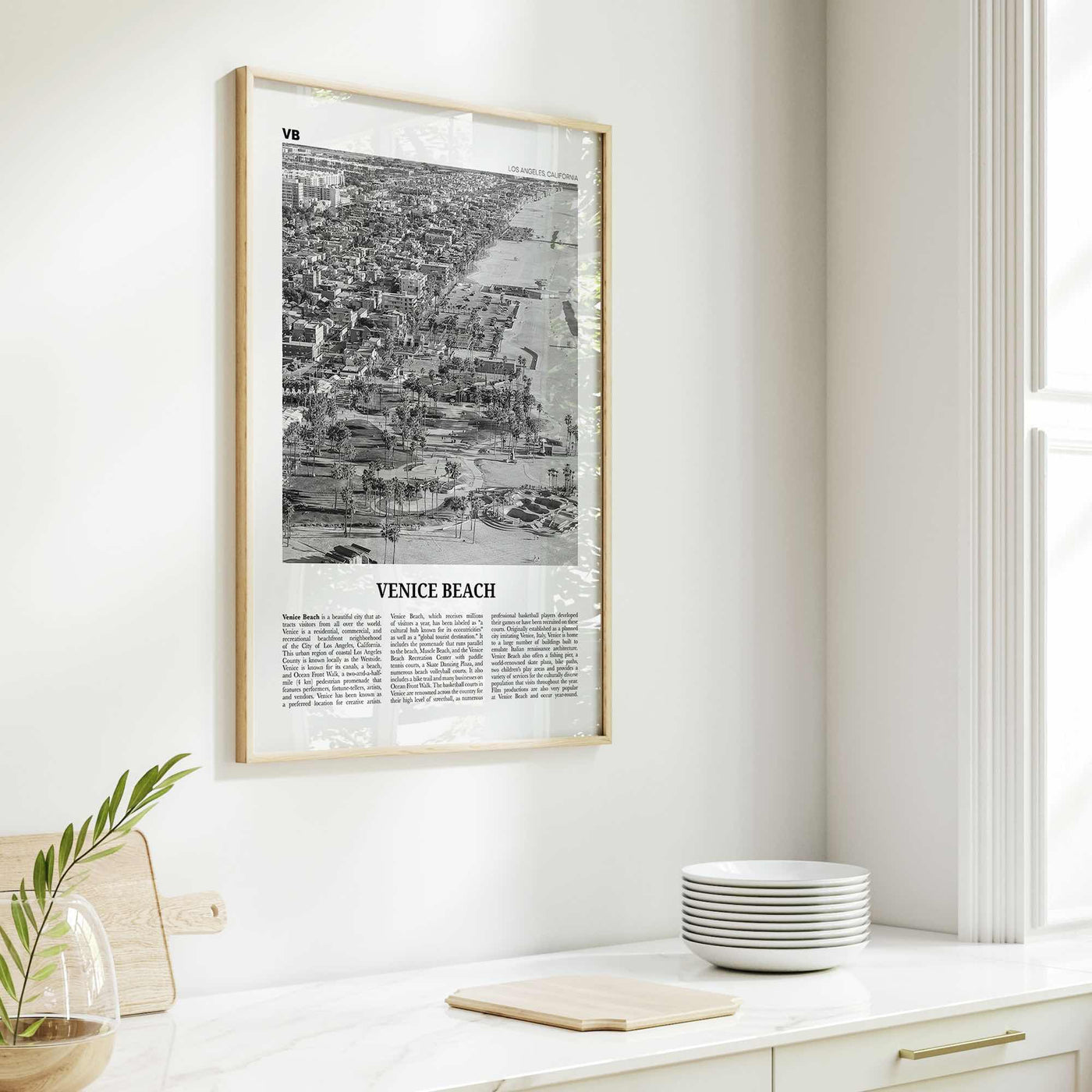 Venice Beach Print Black and White No 2, Venice Beach Wall Art, Venice Beach Poster, Los Angeles, California, USA, United States