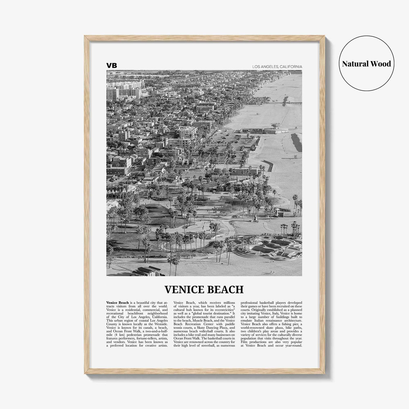 Venice Beach Print Black and White No 2, Venice Beach Wall Art, Venice Beach Poster, Los Angeles, California, USA, United States
