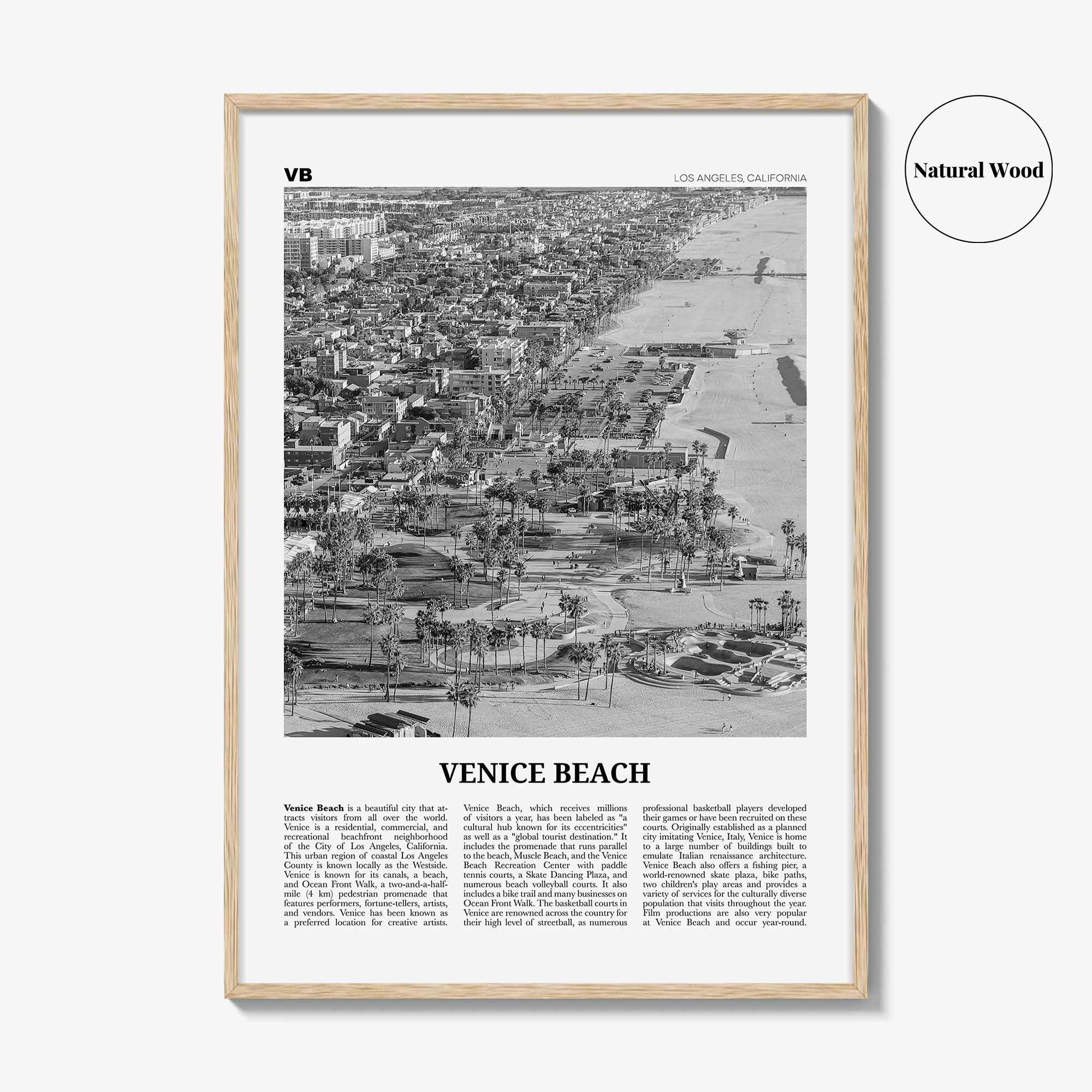Venice Beach Print Black and White No 2, Venice Beach Wall Art, Venice Beach Poster, Los Angeles, California, USA, United States