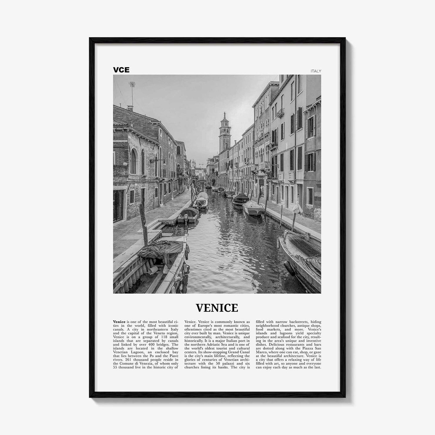 Venice Print Black and White No 1, Venice Wall Art, Venice Poster, Venice Photo, Venice Wall Decor, Italy, Venezia, Italia, Venetian
