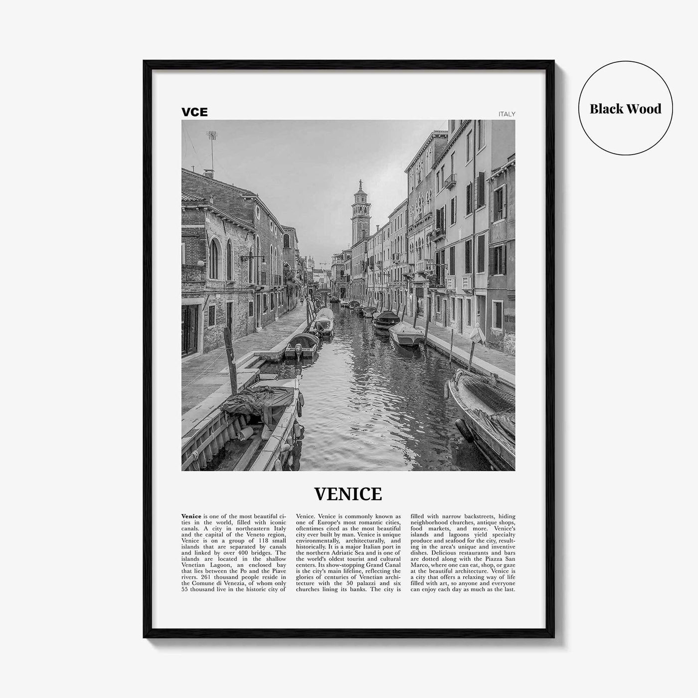 Venice Print Black and White No 1, Venice Wall Art, Venice Poster, Venice Photo, Venice Wall Decor, Italy, Venezia, Italia, Venetian
