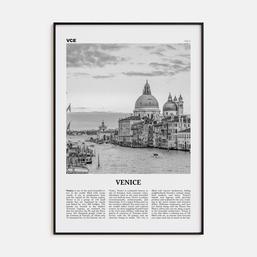 Venice Travel B&W No 2 Poster