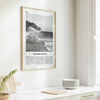 Ventura County Print Black and White, Ventura County Wall Art, Ventura County Poster, Ventura County Photo, California, USA