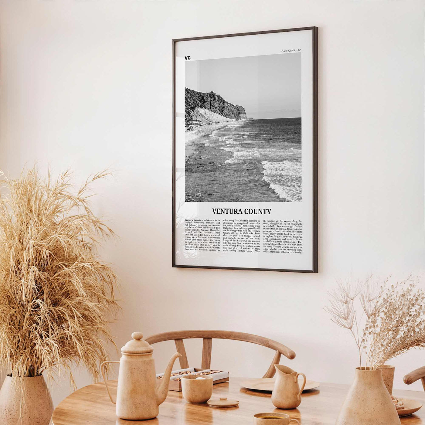 Ventura County Print Black and White, Ventura County Wall Art, Ventura County Poster, Ventura County Photo, California, USA